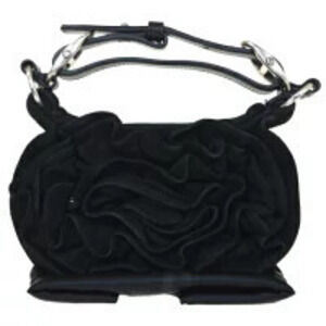 Saint Laurent Yves Rive Gauche Nadja Handbag Black Suede Leather